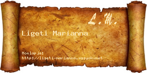 Ligeti Marianna névjegykártya